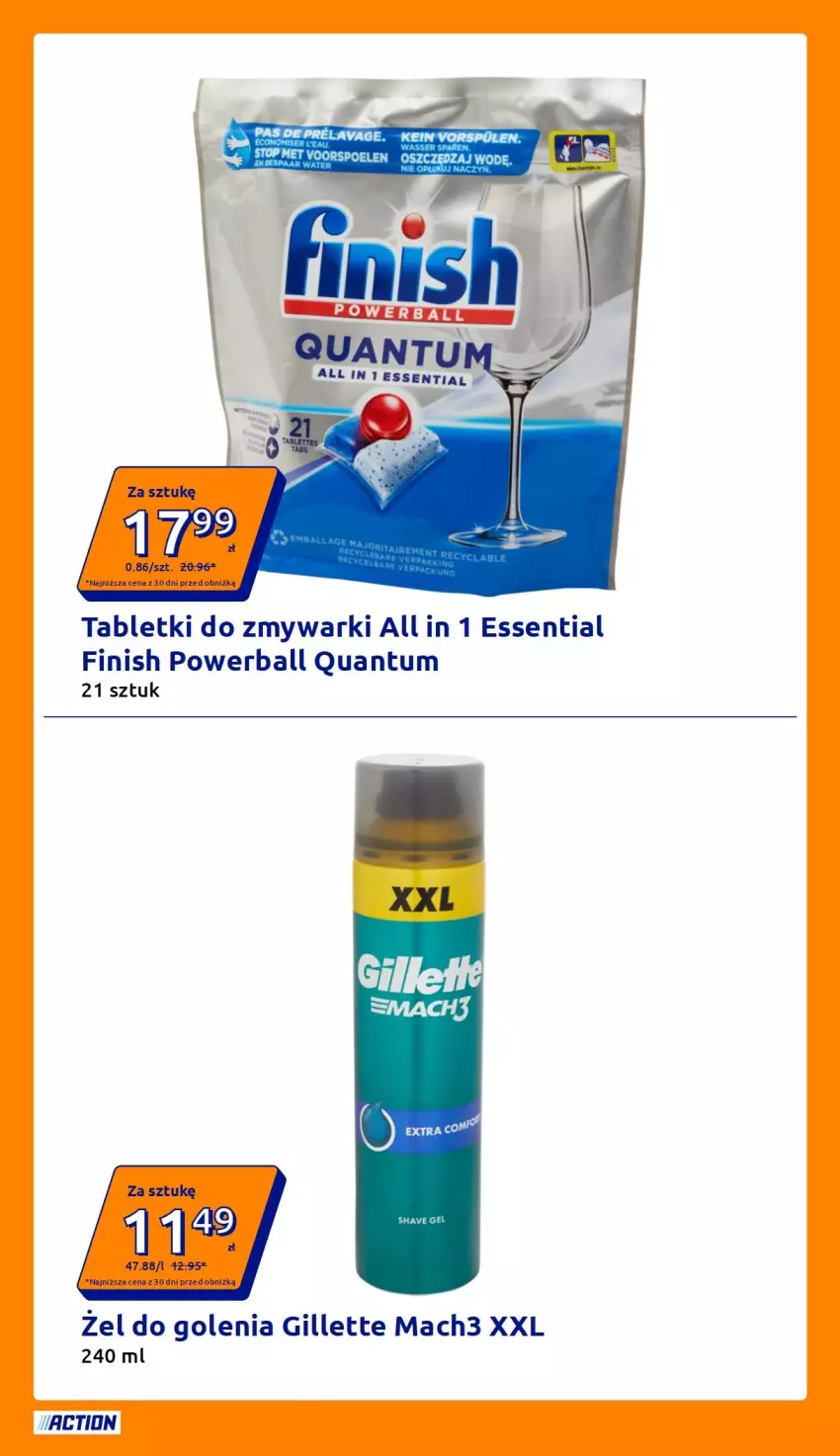 Gazetka promocyjna Action - Gazetka tydzień 29 2026 - ważna 15.07 do 21.07.2026 - strona 31 - produkty: Finish, Gillette, Mach3, Tablet, Tabletki do zmywarki, Zmywarki