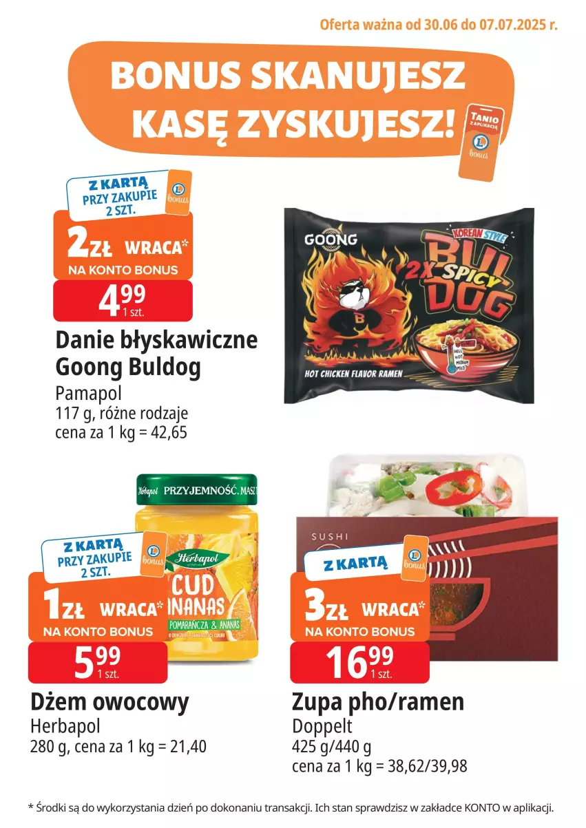Gazetka promocyjna E Leclerc - ważna 30.06 do 07.07.2025 - strona 2 - produkty: Ananas, Dżem, Herbapol, Sushi, Tran, Zupa