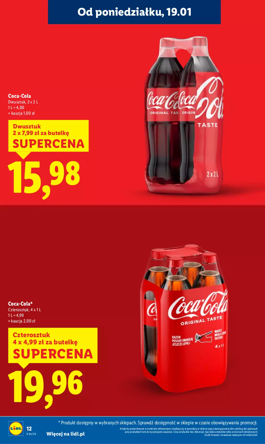 Gazetka promocyjna Lidl - GAZETKA - ważna 19.01 do 21.01.2026 - strona 12 - produkty: Coca-Cola