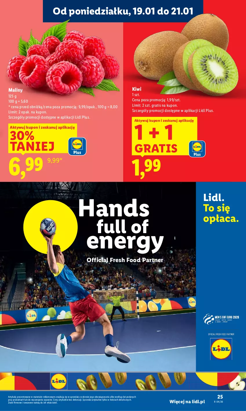 Gazetka promocyjna Lidl - GAZETKA - ważna 19.01 do 21.01.2026 - strona 25 - produkty: Gra, Kiwi, Maliny