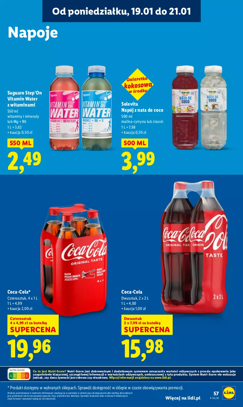 Gazetka promocyjna Lidl - GAZETKA - ważna 19.01 do 21.01.2026 - strona 57 - produkty: Coca-Cola, Gala, Galaretka, Kokos, Napój, Napoje, Sok