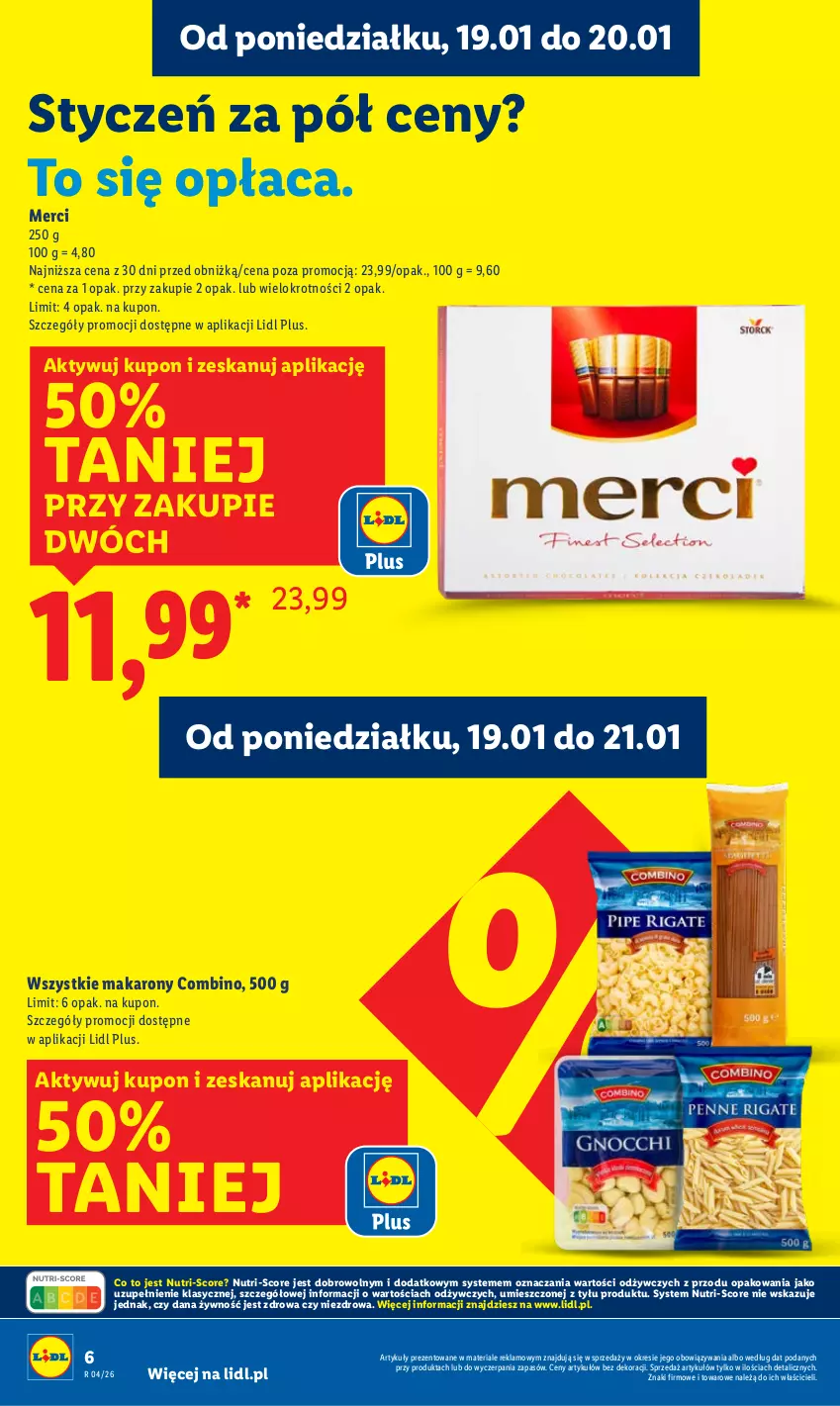 Gazetka promocyjna Lidl - GAZETKA - ważna 19.01 do 21.01.2026 - strona 6 - produkty: Makaron, Merci