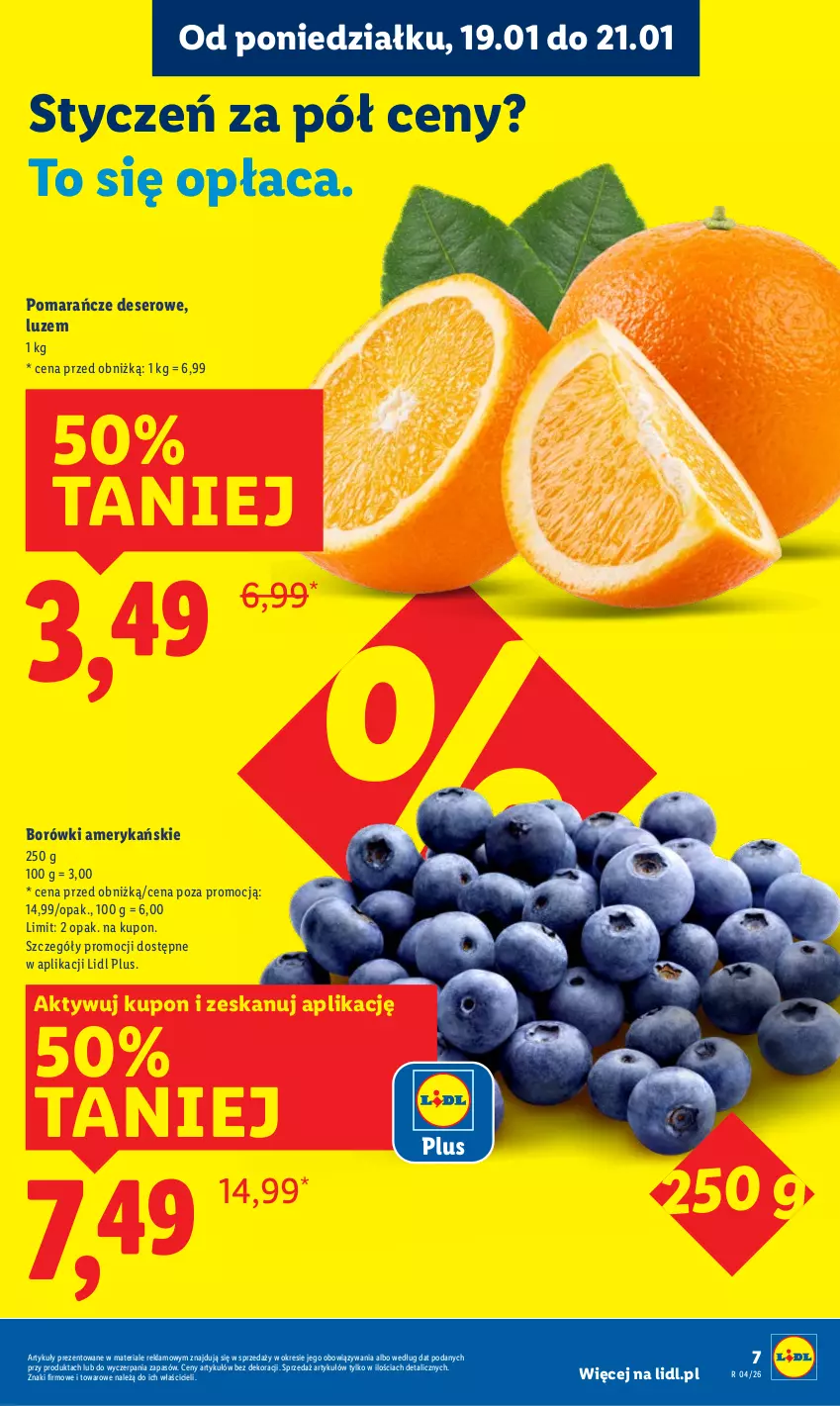 Gazetka promocyjna Lidl - GAZETKA - ważna 19.01 do 21.01.2026 - strona 7 - produkty: Deser, Pomarańcze, Ser