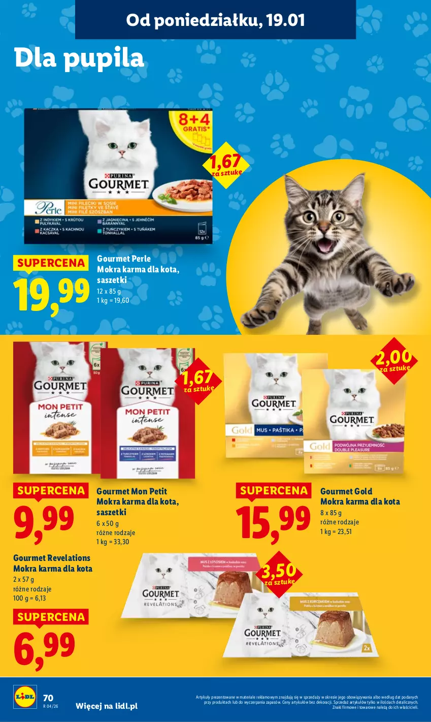 Gazetka promocyjna Lidl - GAZETKA - ważna 19.01 do 21.01.2026 - strona 70 - produkty: Gourmet Gold, Mokra karma