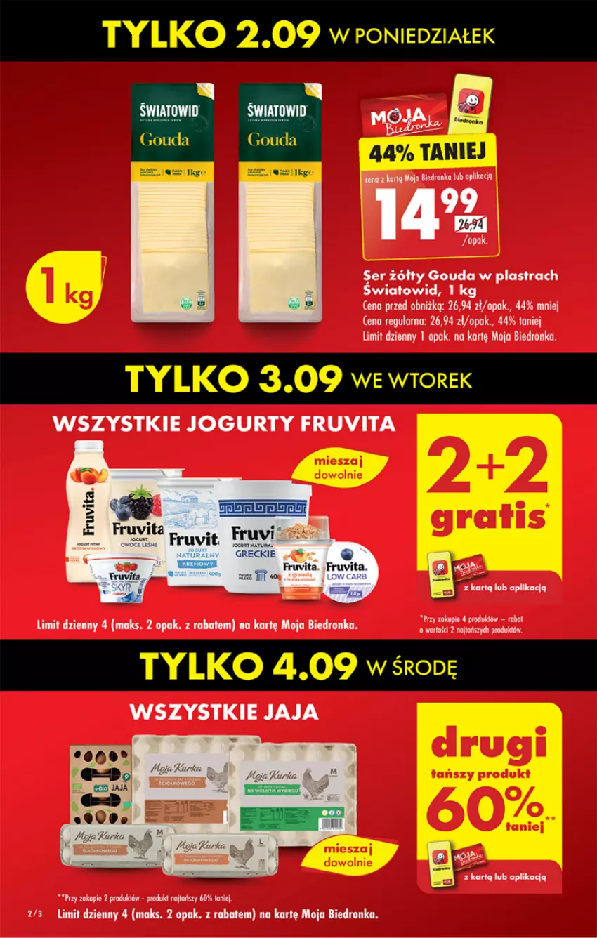 Gazetka promocyjna Biedronka - Od Poniedziałku - ważna 02.09 do 07.09.2024 - strona 4 - produkty: Gouda, Jaja, Jogurt, Ser