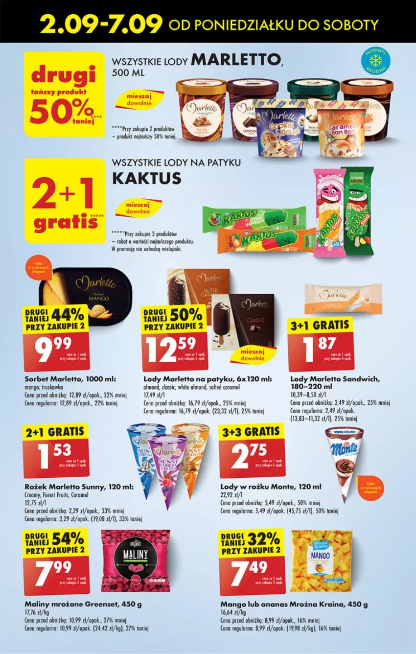 Gazetka promocyjna Biedronka - Od Poniedziałku - ważna 02.09 do 07.09.2024 - strona 47 - produkty: Ananas, Gra, Kaktus, Lody, Maliny, Mango, Monte