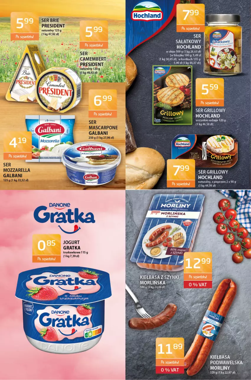 Gazetka promocyjna ABC - Gazetka - ważna 22.04 do 05.05.2022 - strona 2 - produkty: Brie, Camembert, Fa, Galbani, Gra, Grill, Hochland, Jogurt, Mascarpone, Morliny, Mozzarella, Nuty, Pieprz, Sałat, Ser, Wawel