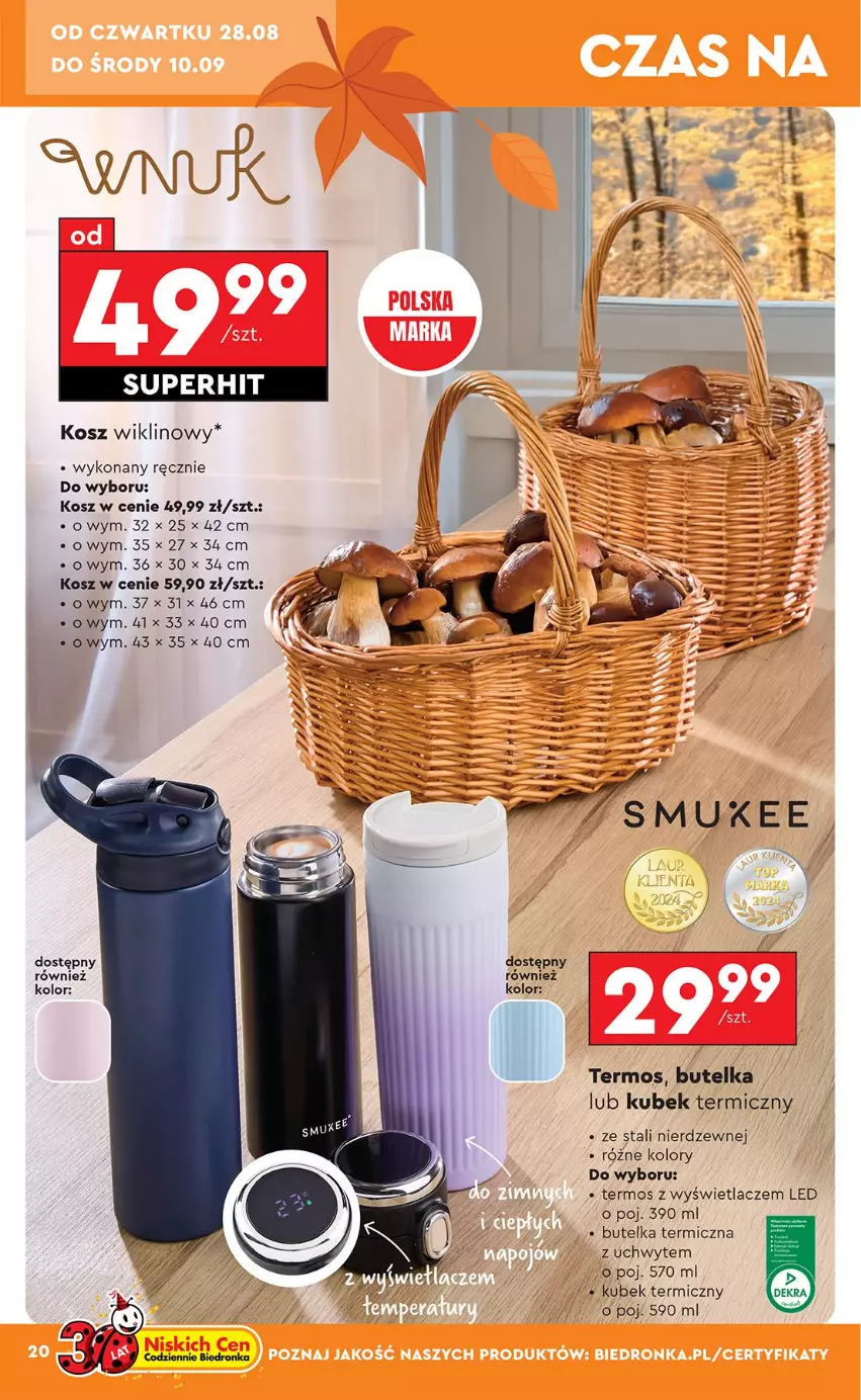 Gazetka promocyjna Biedronka - Okazje Tygodnia - ważna 25.08 do 06.09.2025 - strona 24 - produkty: HP, Kosz, Kubek, Kubek termiczny, Termos