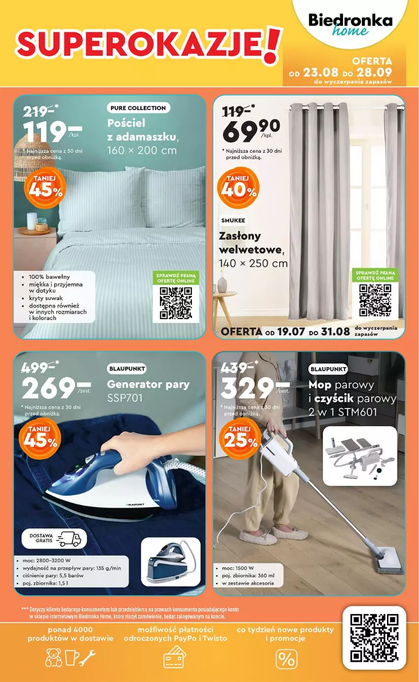 Gazetka promocyjna Biedronka - Okazje Tygodnia - ważna 25.08 do 06.09.2025 - strona 45 - produkty: Generator pary, Gra, Mop, Mop parowy, Pur