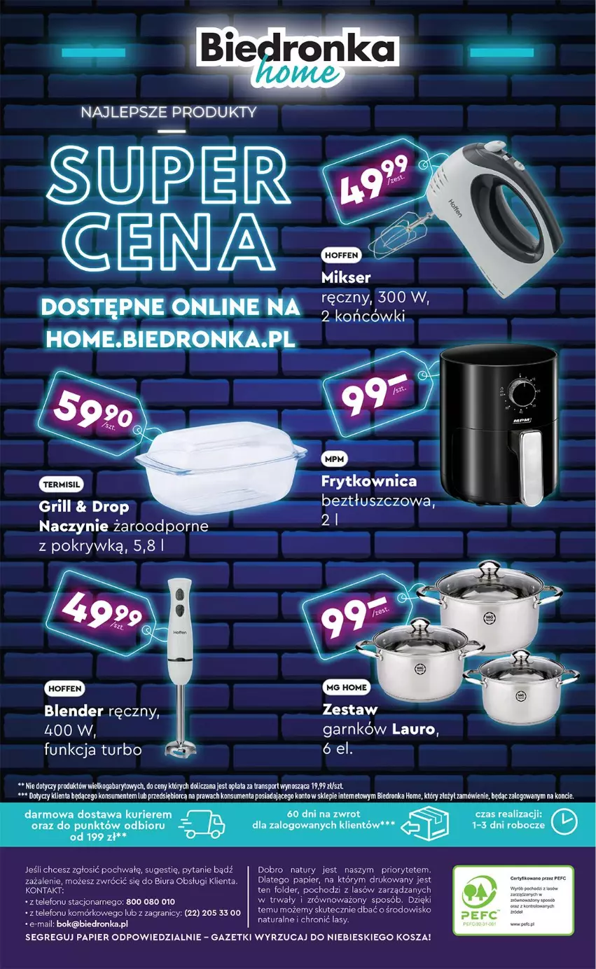 Gazetka promocyjna Biedronka - Okazje Tygodnia - ważna 25.08 do 06.09.2025 - strona 48 - produkty: Blender, Blender ręczny, Gra, Kosz, Laur, Naczynie żaroodporne, Papier, Por, Sport, Telefon, Tran