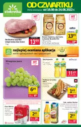 Gazetka promocyjna Stokrotka - Supermarket - Gazetka - ważna od 24.08 do 24.08.2022 - strona 1 - produkty: Piwa, Piwo, Kujawski, Sok, Gra, Szynka wieprzowa, Ananas, Kawa mielona, Kawa, Warka, Szynka, Winogrona, Torba, Lavazza, Wino, Olej, Kiełbasa, Nektar, Grejpfrut, Hortex