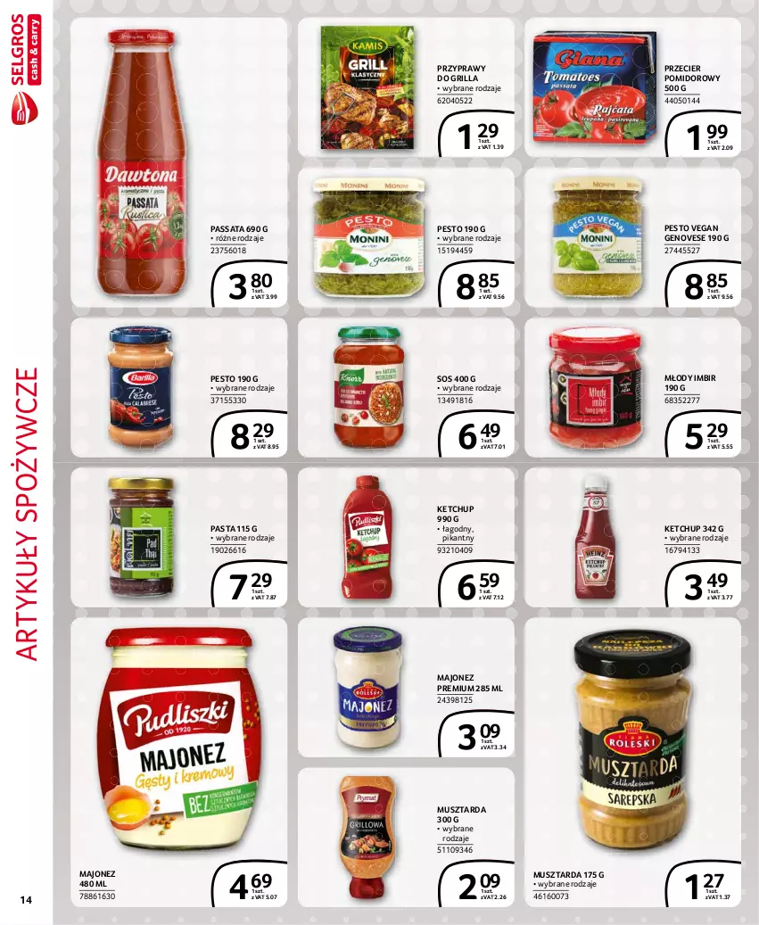 Gazetka promocyjna Selgros - Extra Oferta - ważna 01.07 do 31.07.2021 - strona 14 - produkty: Artykuły spożywcze, Grill, Imbir, Ketchup, Majonez, Mus, Musztarda, Pesto, Przyprawy, Sos