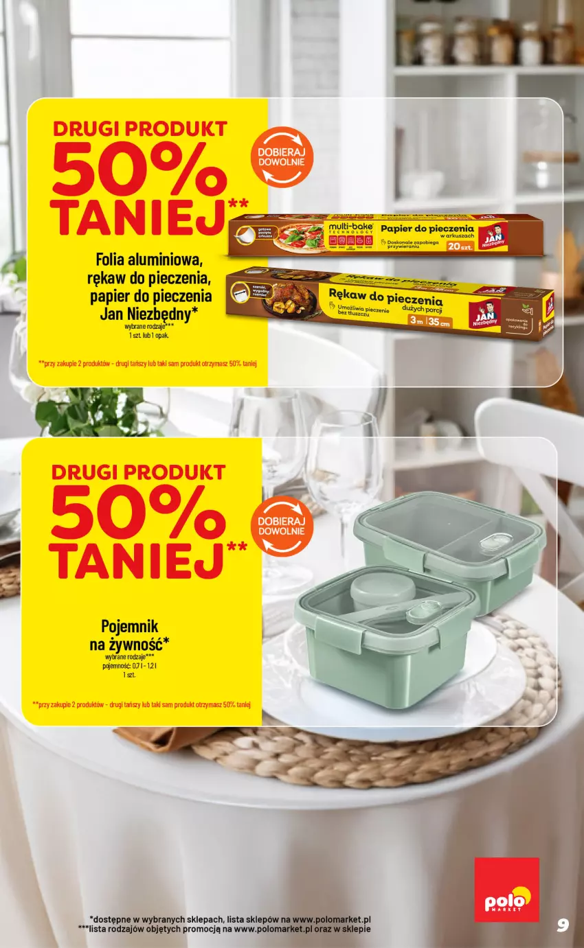 Gazetka promocyjna PoloMarket - Katalog NF - ważna 02.09 do 08.09.2026 - strona 9 - produkty: Folia aluminiowa, Jan Niezbędny, Papier, Papier do pieczenia, Piec, Pojemnik, Rękaw do pieczenia