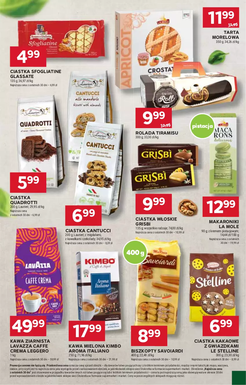 Gazetka promocyjna Stokrotka - Supermarket - ważna 30.10 do 06.11.2024 - strona 18 - produkty: Biszkopty, Ciastka, HP, Kakao, Kawa, Kawa mielona, Kawa ziarnista, Lavazza, Makaron, Rolada, Tarta