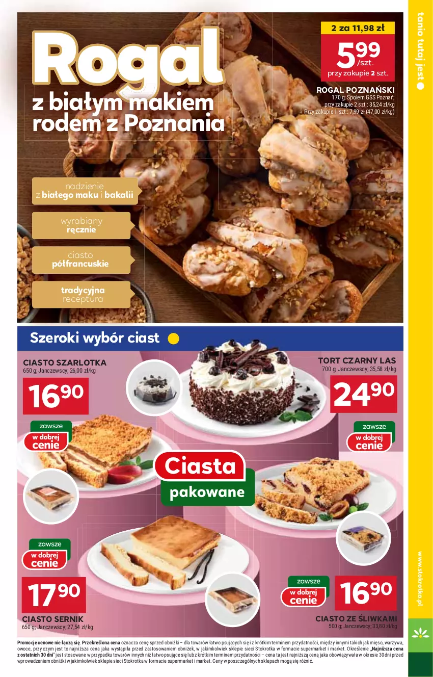 Gazetka promocyjna Stokrotka - Supermarket - ważna 30.10 do 06.11.2024 - strona 21 - produkty: Ciasto sernik, HP, Rogal, Ser, Szarlotka