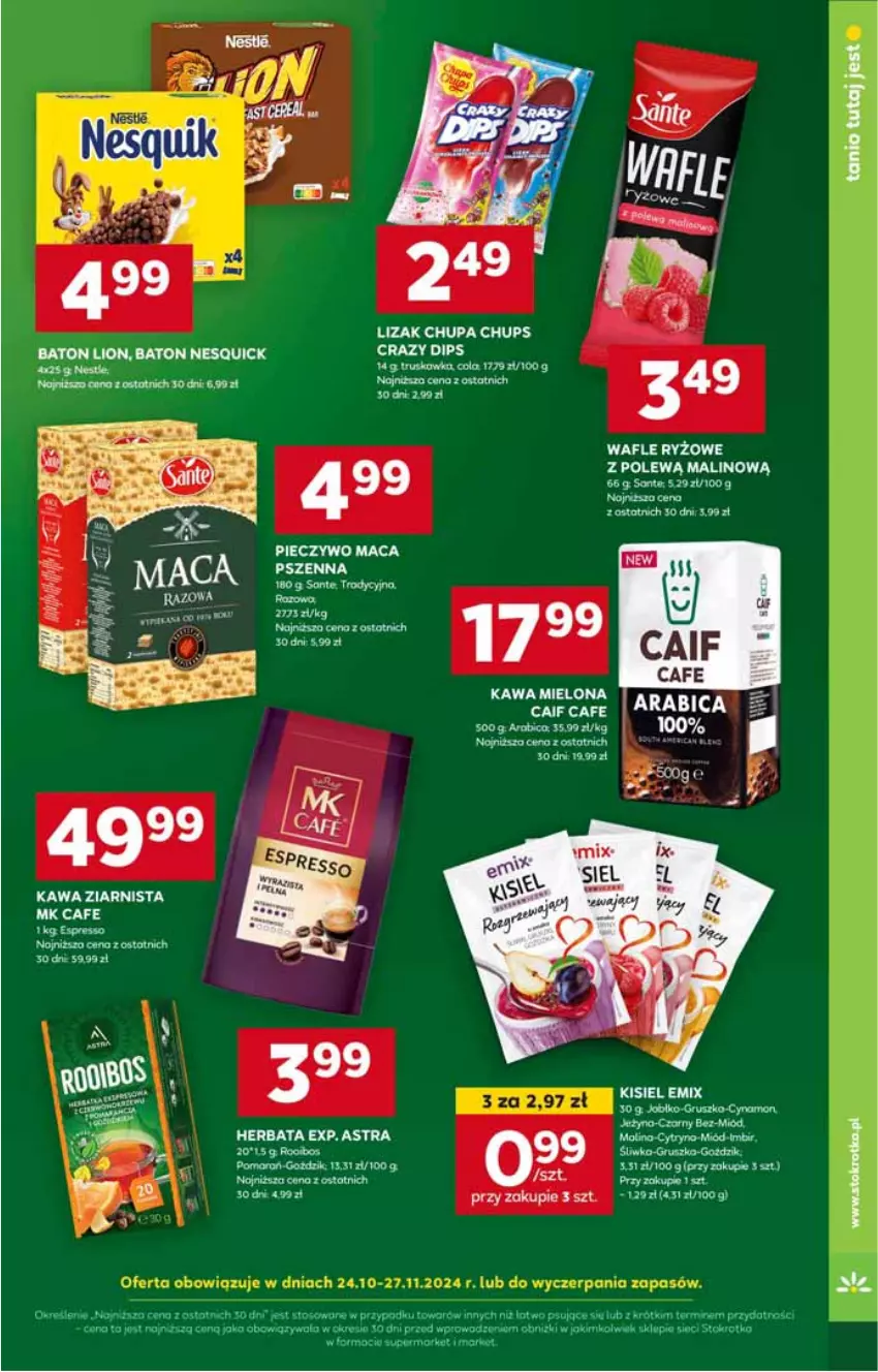 Gazetka promocyjna Stokrotka - Supermarket - ważna 30.10 do 06.11.2024 - strona 33 - produkty: Baton, BIC, Chupa Chups, Herbata, Kawa, Kawa mielona, Kawa ziarnista, LG, Lion, Piec, Pieczywo, Ryż, Sante, Wafle