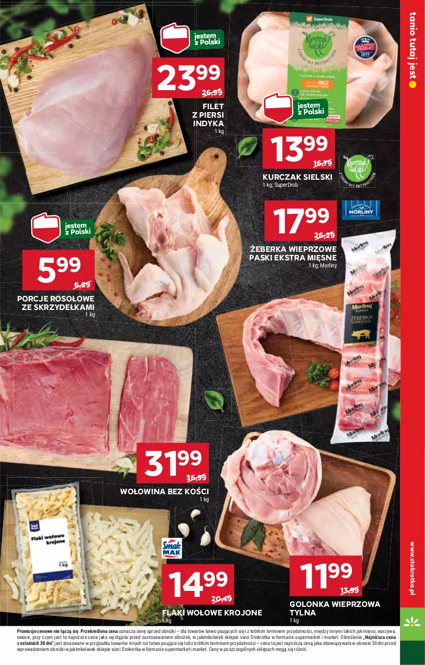 Gazetka promocyjna Stokrotka - Supermarket - ważna 30.10 do 06.11.2024 - strona 9 - produkty: Filet z piersi indyka, Flaki, Flaki wołowe, Golonka wieprzowa, HP, Kurczak, Por, Wołowina, Wołowina bez kości