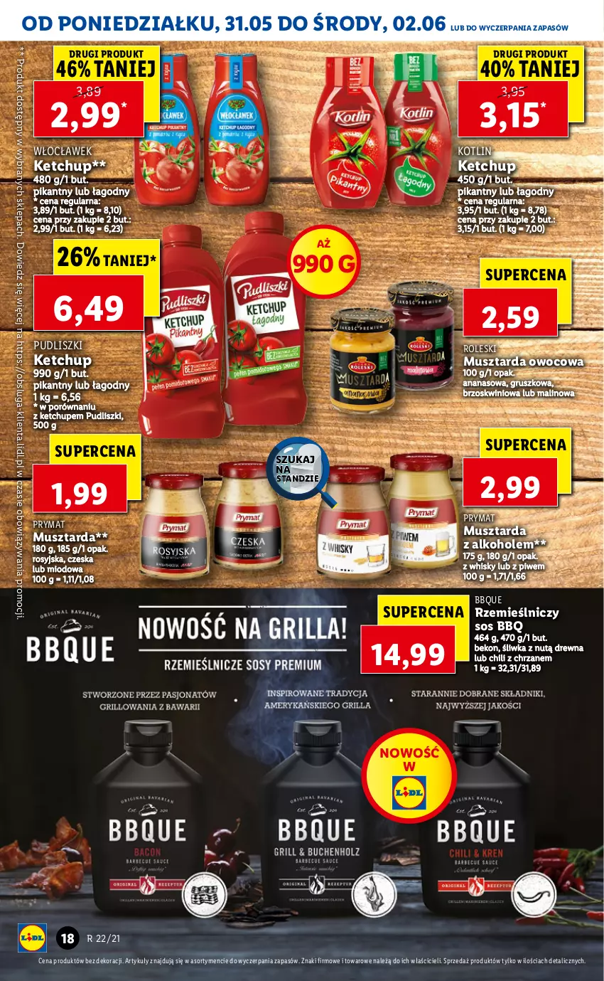 Gazetka promocyjna Lidl - GAZETKA - ważna 31.05 do 02.06.2021 - strona 18 - produkty: Alkohole, Ananas, Beko, Chrzan, Ketchup, Kotlin, Mus, Musztarda, Por, Prymat, Pudliszki, Sos, Whisky