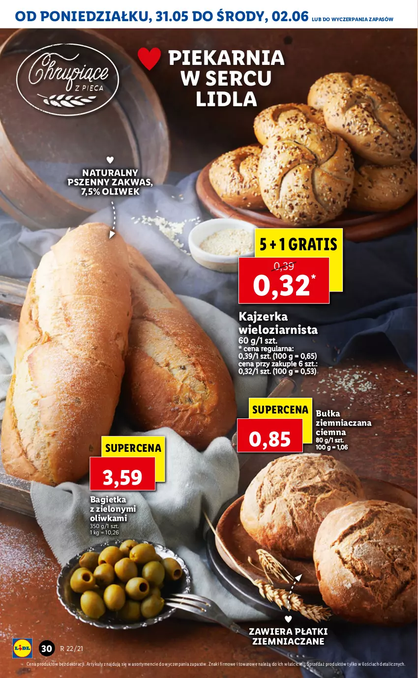 Gazetka promocyjna Lidl - GAZETKA - ważna 31.05 do 02.06.2021 - strona 30 - produkty: Bagietka, Bułka, Gra, Kajzerka, Ser