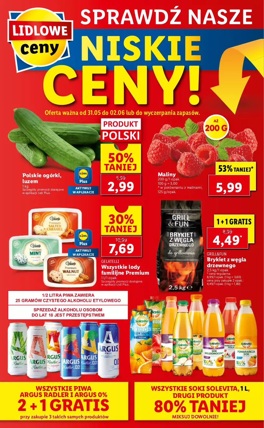 Gazetka promocyjna Lidl - GAZETKA - ważna 31.05 do 02.06.2021 - strona 64 - produkty: Fa, Gra, Grill, Lody, Maliny, Piwa, Por, Radler, Sok