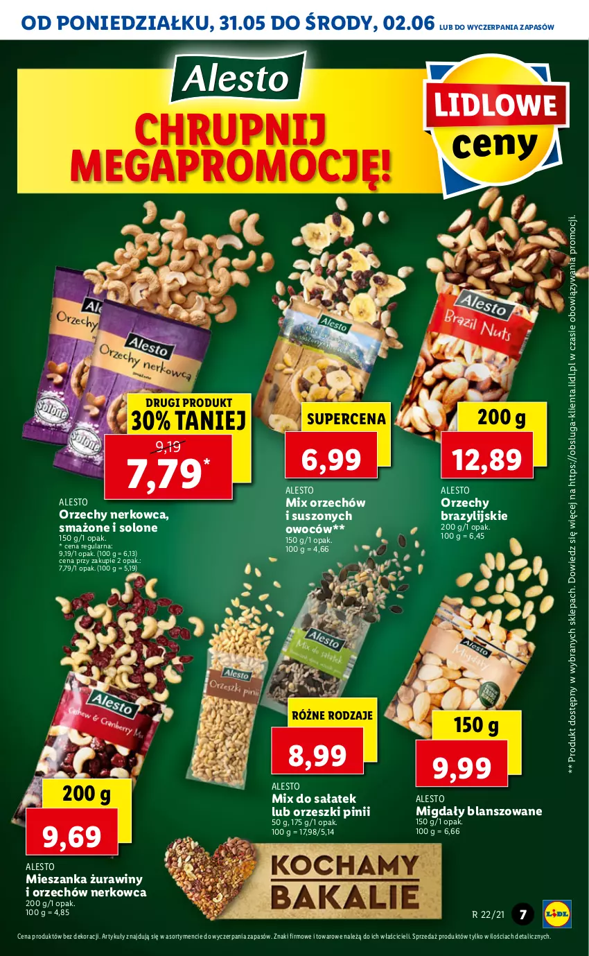 Gazetka promocyjna Lidl - GAZETKA - ważna 31.05 do 02.06.2021 - strona 7 - produkty: Migdały, Orzeszki, Sałat