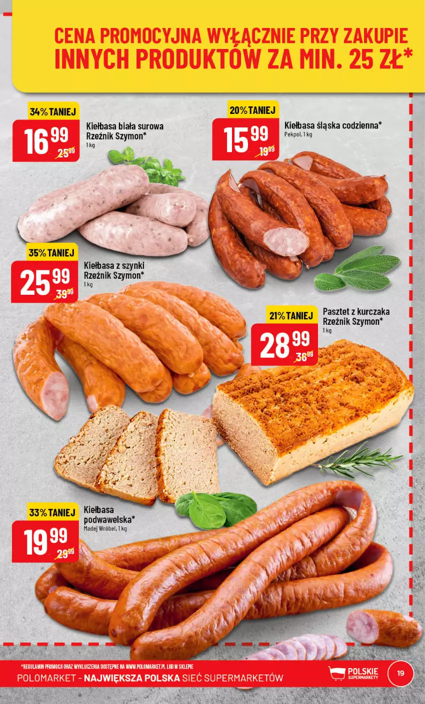 Gazetka promocyjna PoloMarket - Gazetka pomocyjna - ważna 29.03 do 04.04.2023 - strona 19 - produkty: Kiełbasa, Kiełbasa biała, Kiełbasa śląska, Kurczak, Pasztet, Pekpol