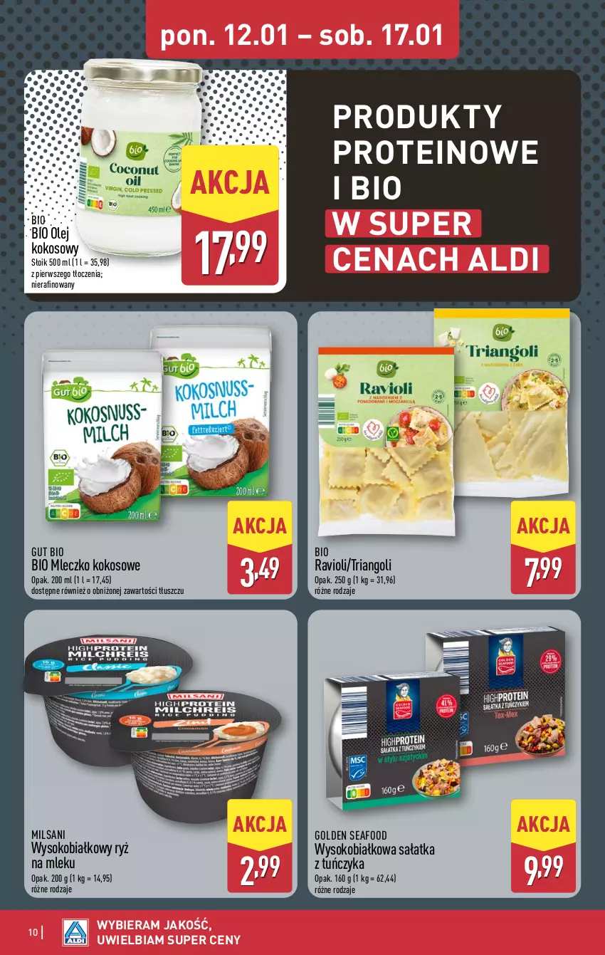 Gazetka promocyjna Aldi - Pełna oferta - ważna 12.11.2026 do 17.01.2027 - strona 10 - produkty: Golden Seafood, Kokos, Mleczko, Olej, Olej kokosowy, Ryż, Ryż na mleku, Sałat, Sałatka, Sok, Tuńczyk