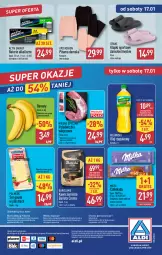 Gazetka promocyjna Aldi - Pełna oferta - Gazetka - ważna od 17.01 do 17.01.2027 - strona 32 - produkty: Klapki, Banany, Kujawski, Ser, Por, Gra, Kawa ziarnista, Polędwiczka wieprzowa, Mięsne specjały, Kawa, O nas, Baterie alkaliczne, Sport, Czekolada, Olej rzepakowy, POLMLEK, Biuro, Gouda, Olej, Milka, Piżama, Fa