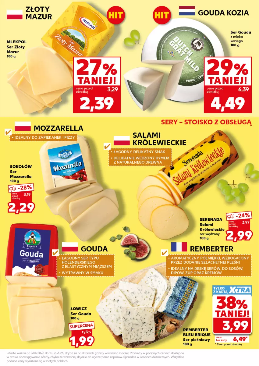 Gazetka promocyjna Kaufland - Mocny Start - ważna 08.06 do 10.06.2026 - strona 17 - produkty: Gouda, LG, Mozzarella, Salami, Ser, Ser pleśniowy, Sok, Sokołów