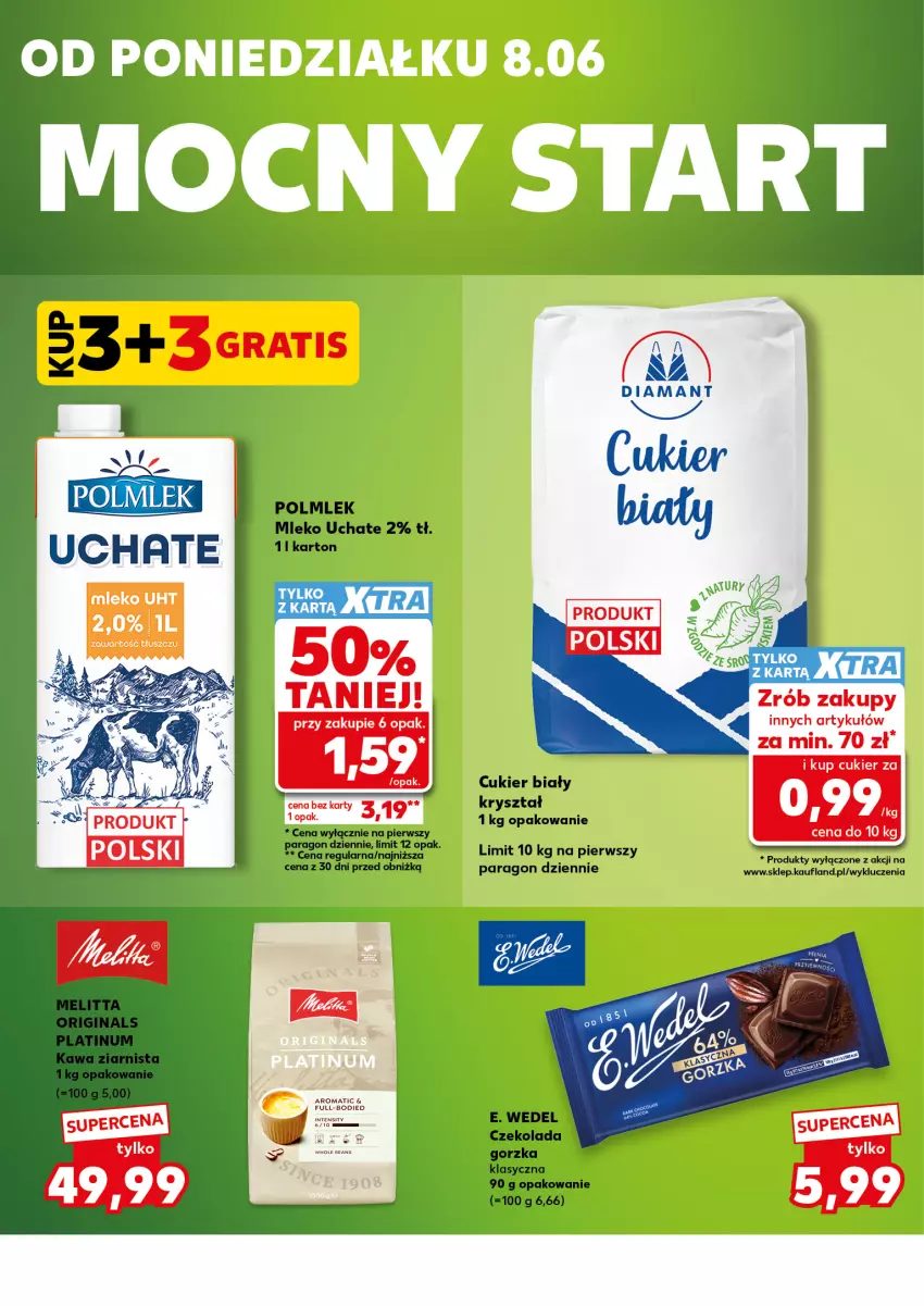 Gazetka promocyjna Kaufland - Mocny Start - ważna 08.06 do 10.06.2026 - strona 2 - produkty: Cukier, Czekolada, Czekolada gorzka, Diamant, E. Wedel, Mleko, POLMLEK