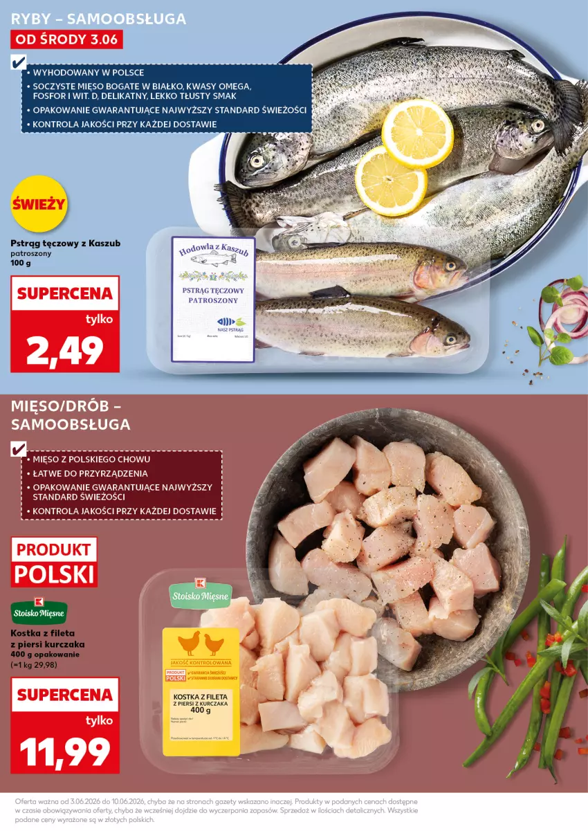 Gazetka promocyjna Kaufland - Mocny Start - ważna 08.06 do 10.06.2026 - strona 21 - produkty: Kurczak, Mięso, Pstrąg, Pstrąg tęczowy