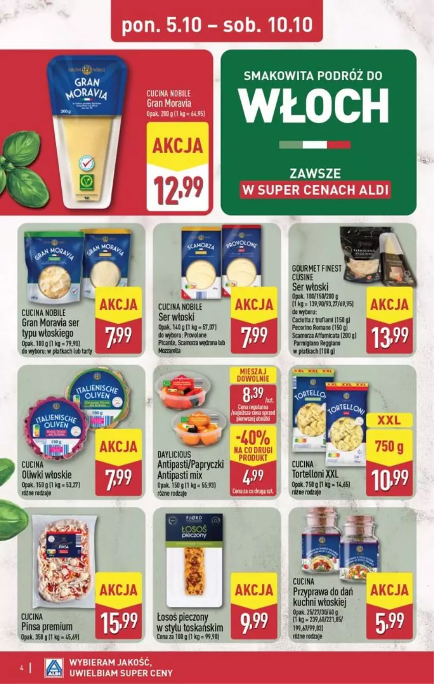 Gazetka promocyjna Aldi - Smakowita podróż do Włoch - ważna 05.10 do 10.10.2026 - strona 4 - produkty: Fa, Oliwki, Piec, Scamorza, Smakowita, Tortelloni