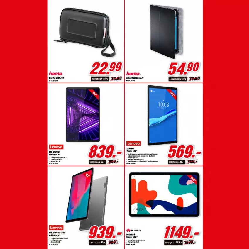 Gazetka promocyjna Media Markt - Gazetka Media Markt - ważna 22.11 do 30.11.2021 - strona 12 - produkty: Huawei, Kamery, Tablet
