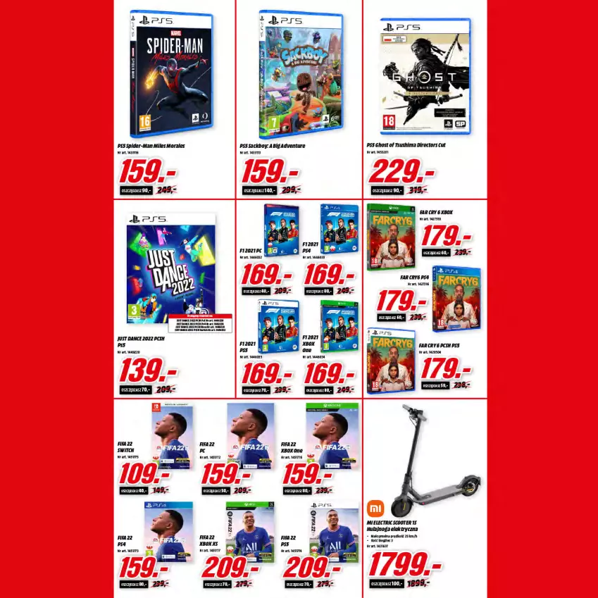 Gazetka promocyjna Media Markt - Gazetka Media Markt - ważna 22.11 do 30.11.2021 - strona 5 - produkty: Fa, Far Cry, Ghost of Tsushima, Hulajnoga, Hulajnoga elektryczna, Sushi, Xbox