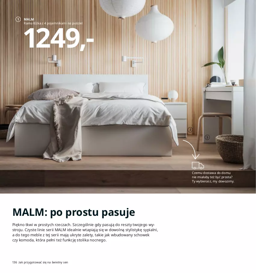 Gazetka promocyjna Ikea - Ikea 2021 - ważna 01.01 do 31.12.2021 - strona 136 - produkty: Komoda, Malm, Meble, Moda, Pojemnik, Pościel, Rama, Rama łóżka, Ser, Stolik
