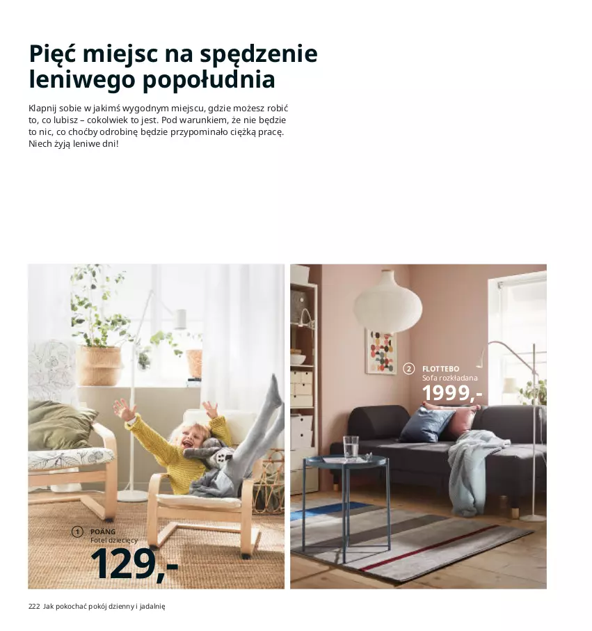 Gazetka promocyjna Ikea - Ikea 2021 - ważna 01.01 do 31.12.2021 - strona 222 - produkty: Dzieci, Fa, Fotel, Koc, Pokój dzienny, Sofa, Sofa rozkładana