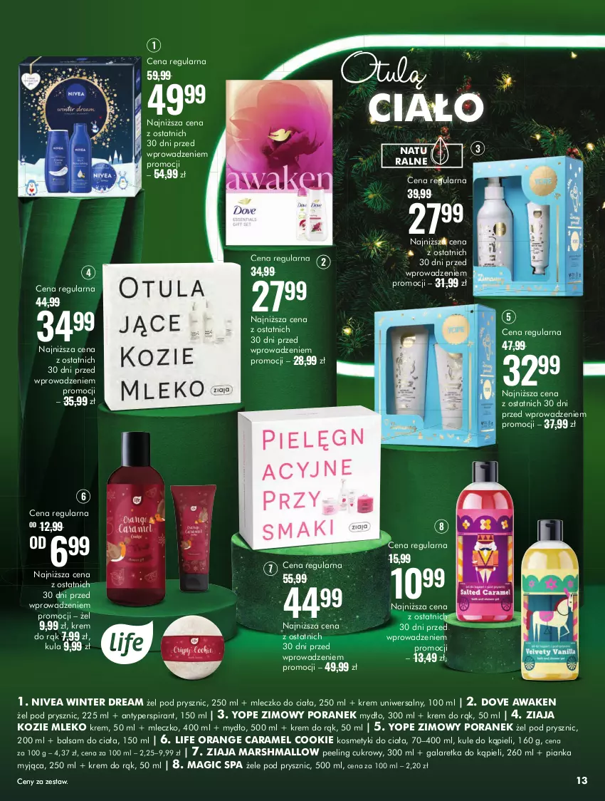 Gazetka promocyjna Super Pharm - ważna 02.12 do 24.12.2024 - strona 13 - produkty: Antyperspirant, Balsam do ciała, Dove, Gala, Galaretka, Krem do rąk, Krem uniwersalny, Mars, Mleczko, Mleczko do ciała, Mleko, Mydło, Nivea, Peeling, Por, Yope, Ziaja