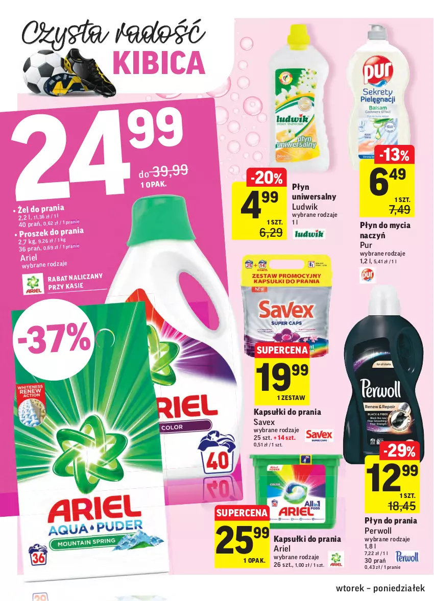 Gazetka promocyjna Intermarche - Zwyciężamy - ważna 15.06 do 21.06.2021 - strona 40 - produkty: Ariel, BIC, Do mycia naczyń, Kapsułki do prania, Ludwik, Perwoll, Płyn do mycia, Płyn do mycia naczyń, Płyn do prania, Pur