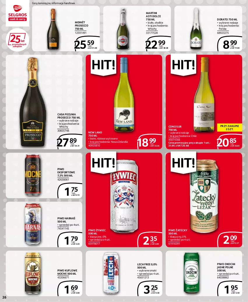 Gazetka promocyjna Selgros - Extra Oferta - ważna 01.03 do 31.03.2022 - strona 26 - produkty: Harnaś, Koc, Martini, Okocim, Piwo, Por, Prosecco, Sport