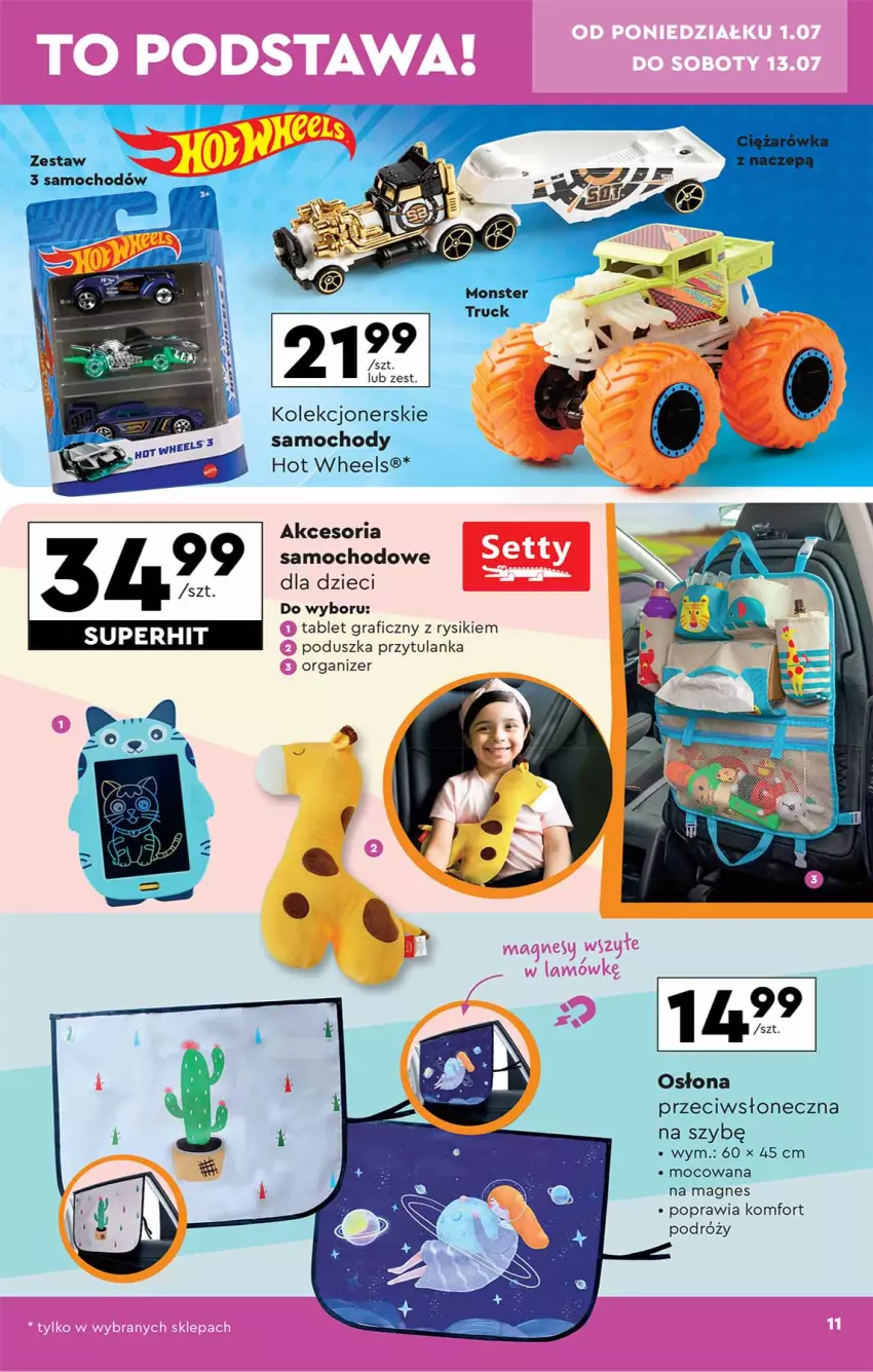 Gazetka promocyjna Biedronka - ważna 01.07 do 13.07.2024 - strona 11 - produkty: Dzieci, Gra, Hot Wheels, Organizer, Poduszka, Tablet