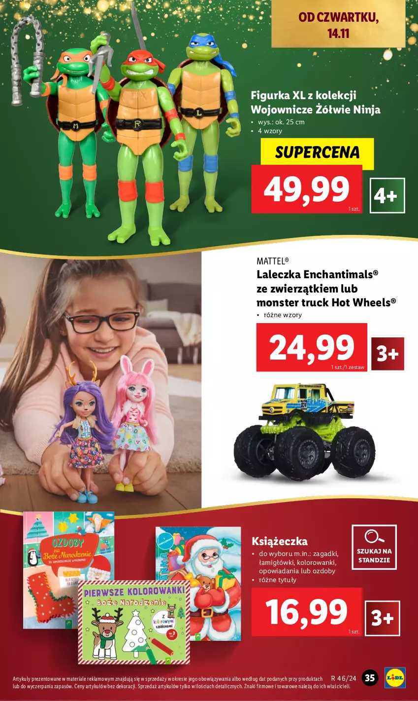 Gazetka promocyjna Lidl - KATALOG ZABAWKI - ważna 02.11 do 24.12.2024 - strona 35 - produkty: Enchantimals, Hot Wheels, Mattel, Monster truck