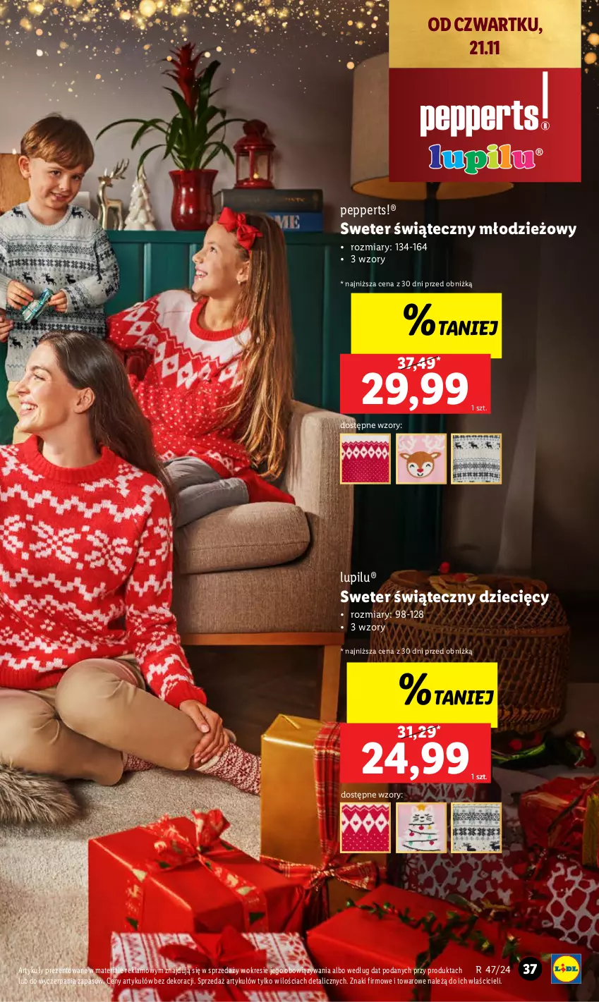 Gazetka promocyjna Lidl - KATALOG ZABAWKI - ważna 02.11 do 24.12.2024 - strona 37 - produkty: Dzieci, Sweter