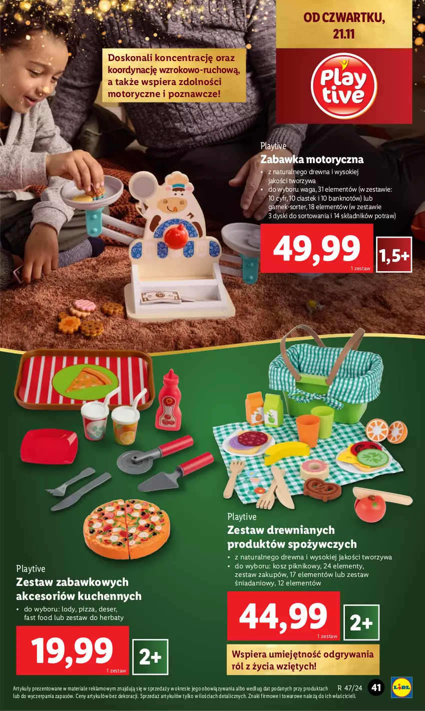 Gazetka promocyjna Lidl - KATALOG ZABAWKI - ważna 02.11 do 24.12.2024 - strona 41 - produkty: Danio, Deser, Fa, Garnek, Gry, Kosz, Lody, Pizza, Ser, Sok, Stek, Waga, Zabawka