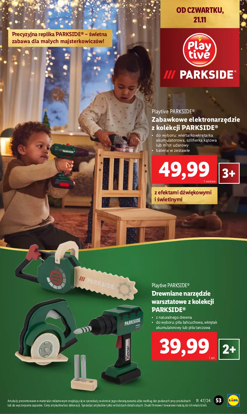 Gazetka promocyjna Lidl - KATALOG ZABAWKI - ważna 02.11 do 24.12.2024 - strona 53 - produkty: Akumulator, Młot, Młot udarowy, Parkside, Szlifierka, Szlifierka kątowa, Tarka, Wiertarkowkrętarka, Wkręt, Wkrętak akumulatorowy, Wkrętarka