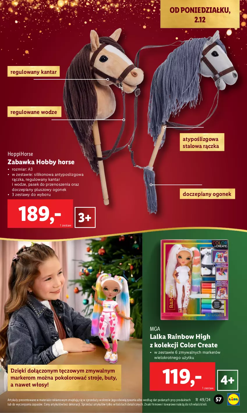 Gazetka promocyjna Lidl - KATALOG ZABAWKI - ważna 02.11 do 24.12.2024 - strona 57 - produkty: Buty, Hobby, Lalka, Marker, Pasek, Zabawka