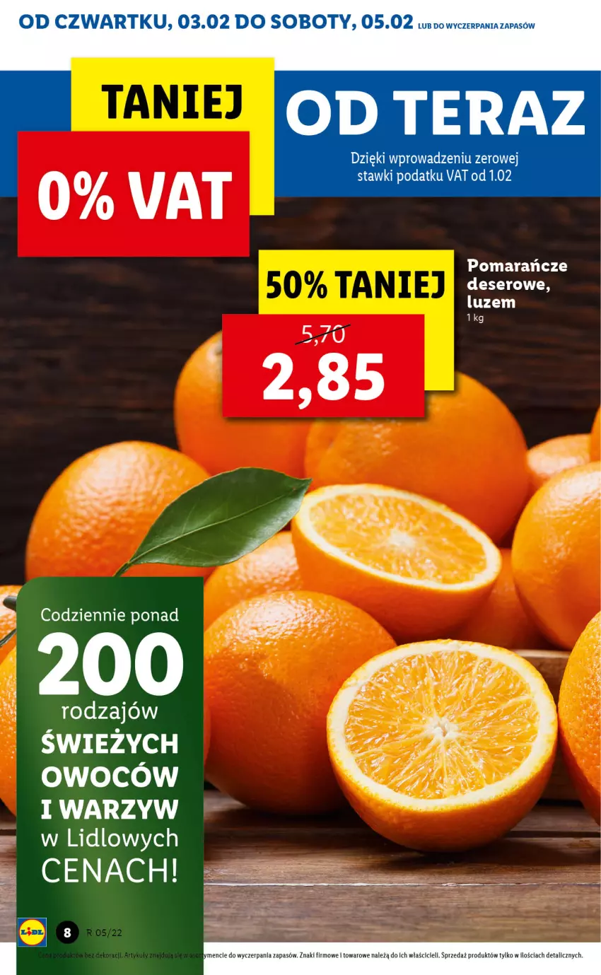 Gazetka promocyjna Lidl - GAZETKA - ważna 03.02 do 05.02.2022 - strona 8 - produkty: Deser, Pomarańcze, Ser