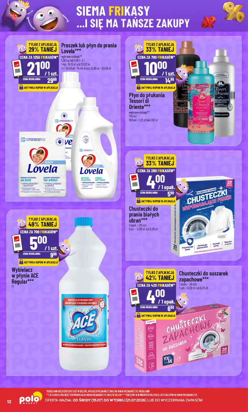 Gazetka promocyjna PoloMarket - Katalog Frikasy 15.07 - ważna 15.07 do 21.07.2026 - strona 12 - produkty: Chusteczki, Chusteczki do prania, Fa, HP, Lovela, Płyn do prania, Proszek do prania
