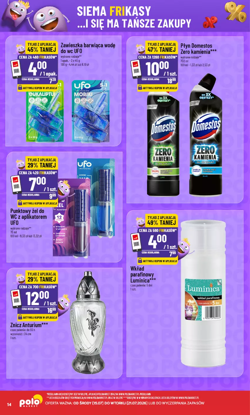 Gazetka promocyjna PoloMarket - Katalog Frikasy 15.07 - ważna 15.07 do 21.07.2026 - strona 14 - produkty: Domestos, Sok, Znicz