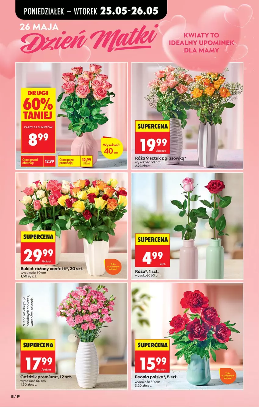 Gazetka promocyjna Biedronka - Od Poniedziałku - ważna 25.05 do 30.05.2026 - strona 17 - produkty: Bukiet, Fa, Róża, Sok, Wazon