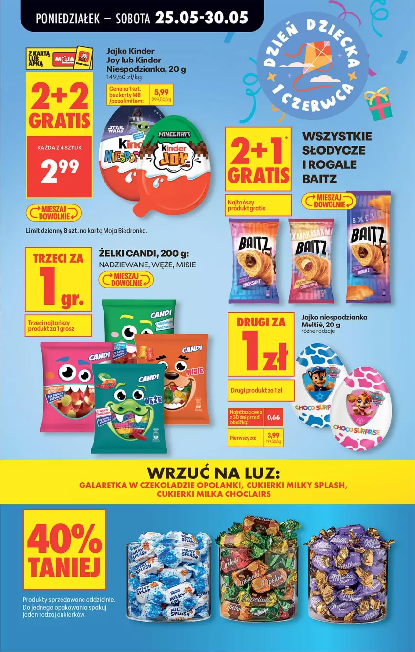 Gazetka promocyjna Biedronka - Od Poniedziałku - ważna 25.05 do 30.05.2026 - strona 23 - produkty: Cukier, Cukierki, Fa, Gala, Galaretka, Gra, Kinder, Lanki, Milka, Rogal